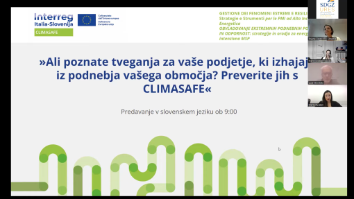 CLIMASAFE dogodek SLO