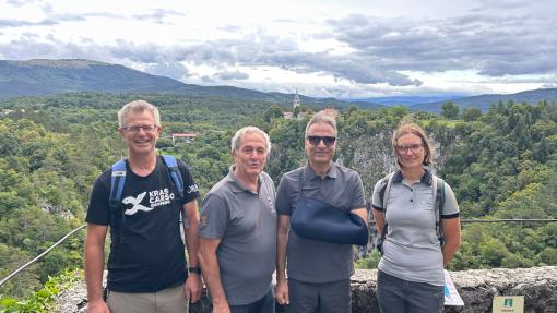 UNESCO council member with local tourist guides in Škocjan caves
