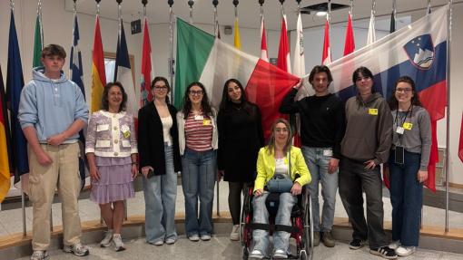Gli studenti nel Parlamento europeo a Bruxelles
