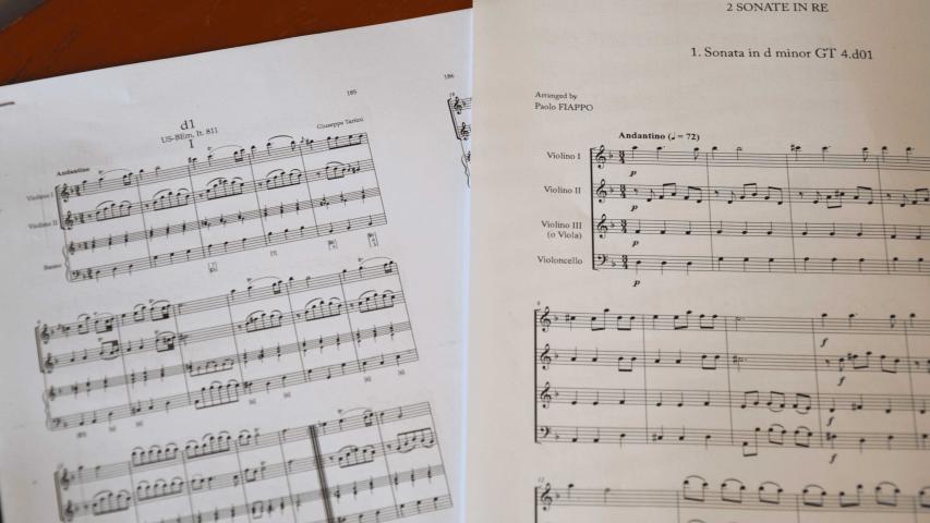 The scores of a piece by Tartini