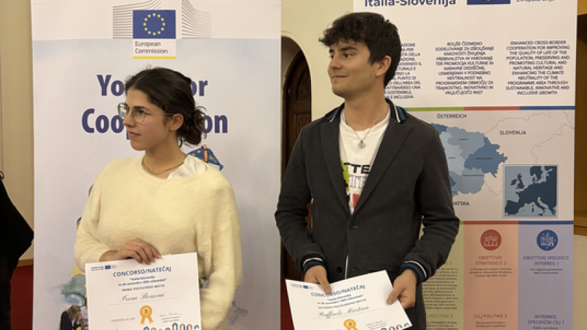 The winners of the video competition, Irene and Raffaele