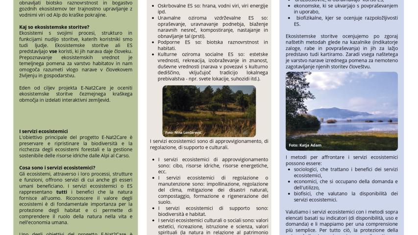 A leaflet describing ecosystem services and their importance