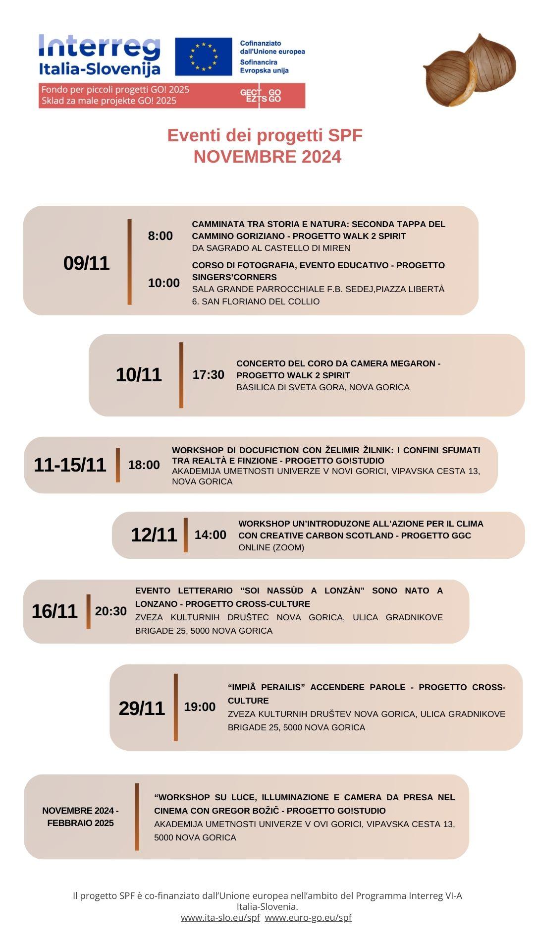 Eventi SPF di novembre