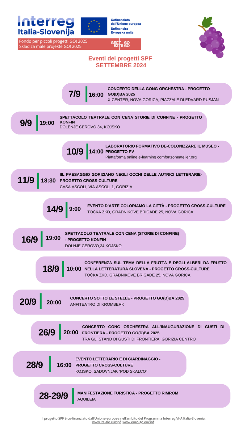 Eventi SPF di settembre