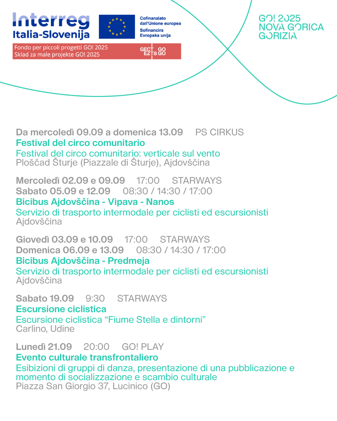 EVENTI SETTEMBRE