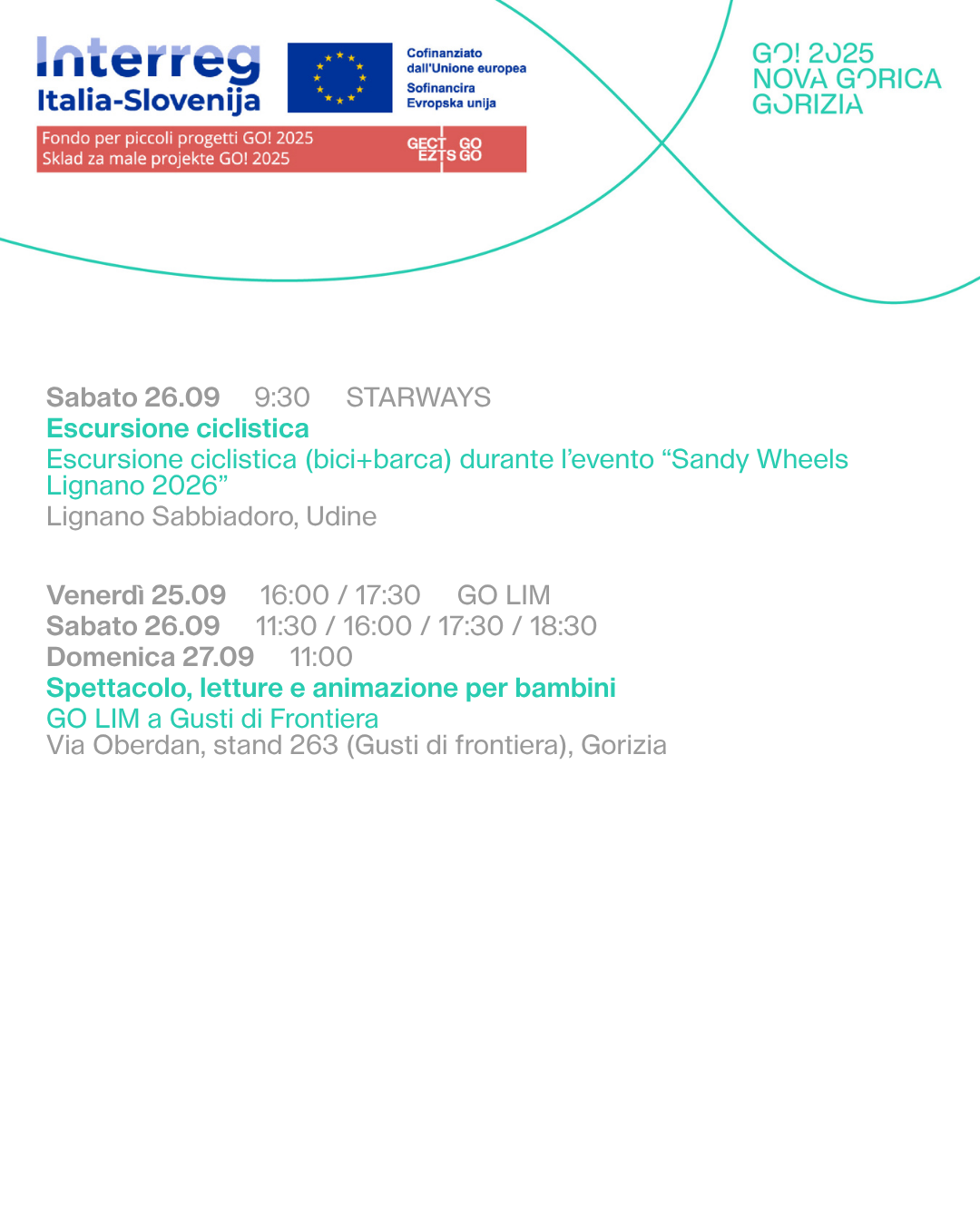 EVENTI SETTEMBRE